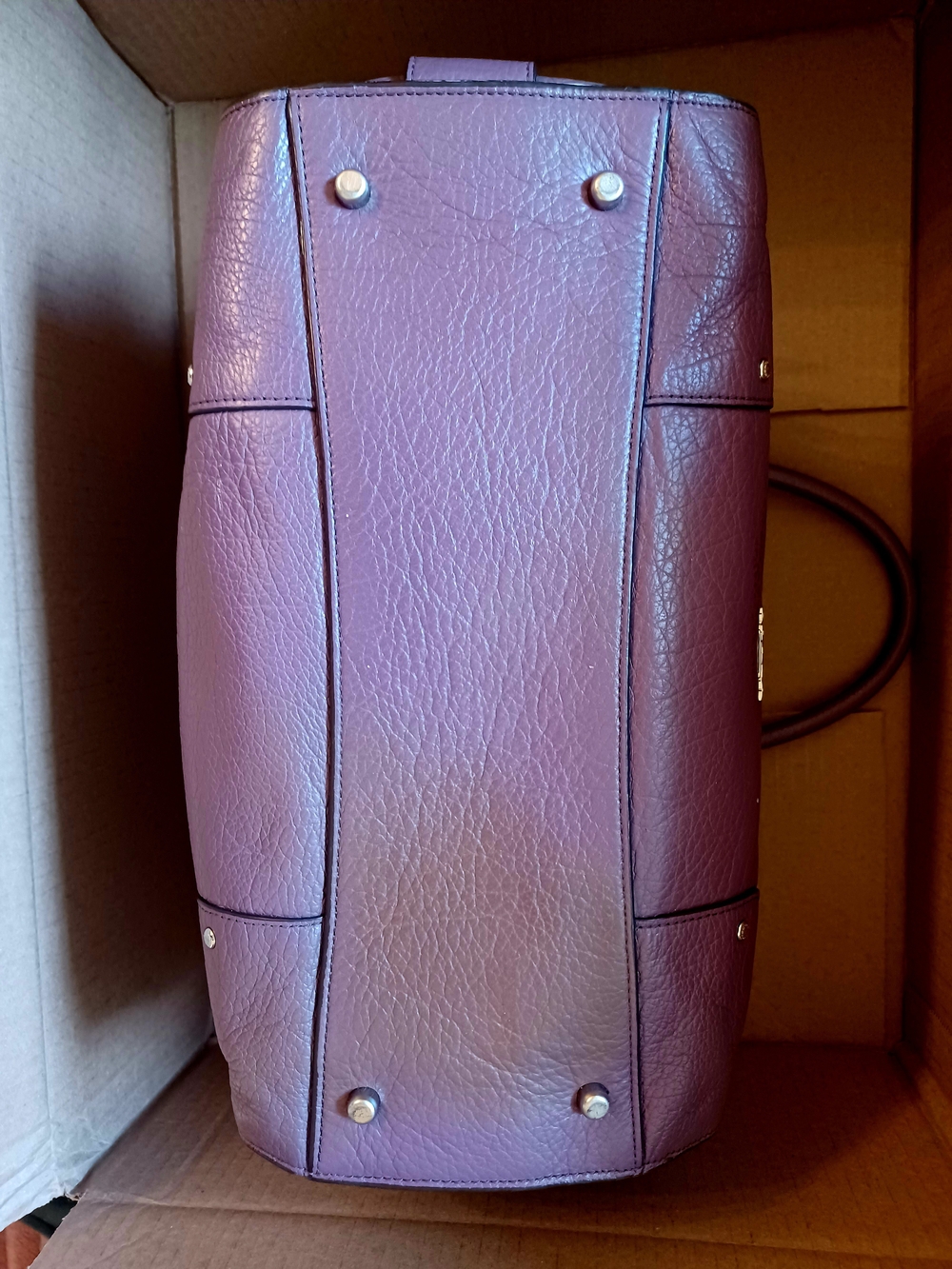 Coach Pebbled Leather Satchel in Plum - Picture 9 of 10